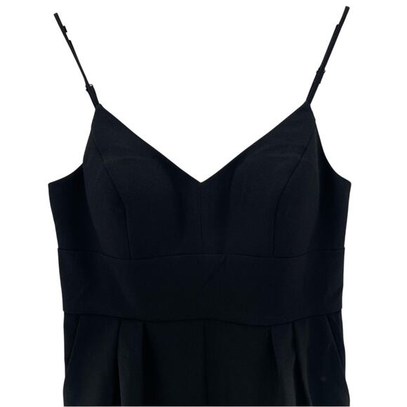 Eliza J Spaghetti Strap V-neck Cropped Jumpsuit Black Pockets Versatile Size 12 - Picture 4 of 14